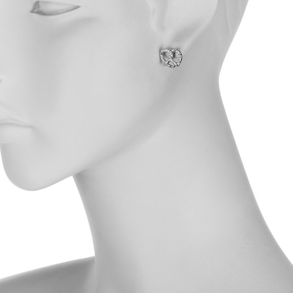 SALE!!! 🥨MARC JACOBS SILVER SALTY PRETZEL STUDDED CRYSTAL EARRINGS - Picture 3 of 3